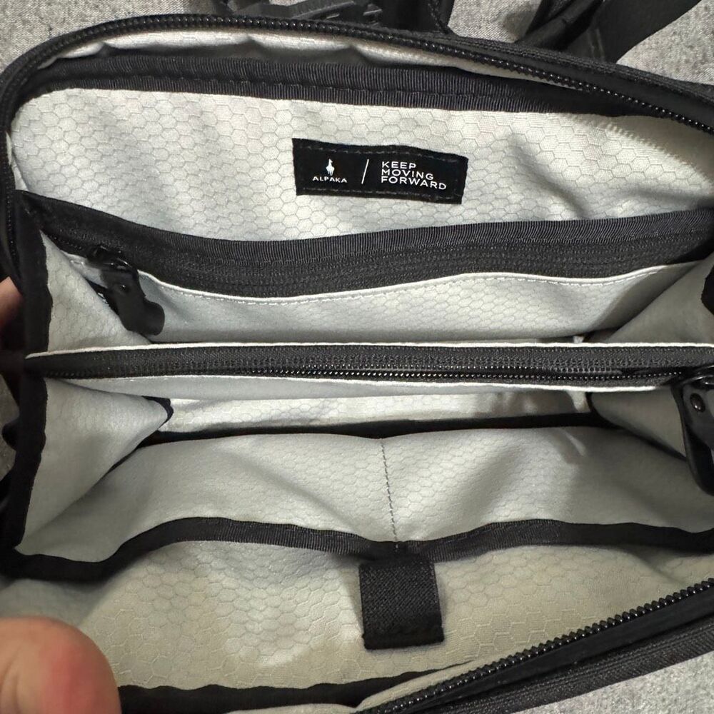 Alpaka black sling bag with front pocket and fidlock buckle - Picture 6 of 8